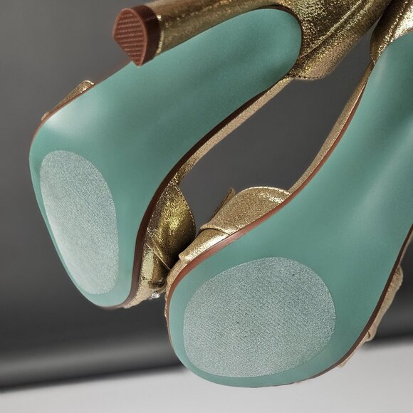 Betsey Johnson SB-LNDN GOLD Formal Heel Silver Rhinestones Princess Core - Picture 11 of 15